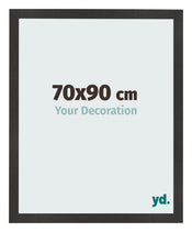 Cadre Photo 70x90 cm Noir Mat MDF Bologna De Face Mesure | yourdeclineoration.com