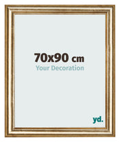 Cadre Photo 70x90cm Or Antique MDF Lazio De Face Mesure | yourdeclineoration.com