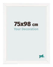 Cadre Photo 75x98 cm Blanc Brillant MDF Bologna De Face Mesure | yourdeclineoration.com