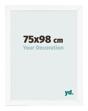 Cadre Photo 75x98 cm Blanc Mat MDF Bologna De Face Mesure | yourdeclineoration.com
