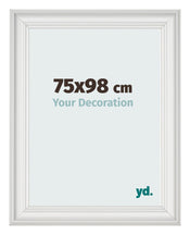 Cadre Photo 75x98cm Blanc Patine MDF Lazio De Face Mesure | yourdeclineoration.com