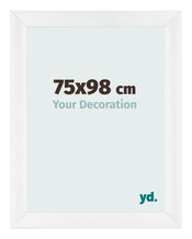Cadre Photo 75x98cm Blanc Vintage MDF Pisa De Face Mesure | yourdeclineoration.com