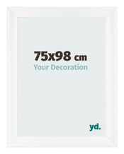 Cadre Photo 75x98cm Blanc Vintage MDF Pisa De Face Mesure | yourdeclineoration.com