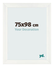 Cadre Photo 75x98cm Blanc Vintage MDF Pisa De Face Mesure | yourdeclineoration.com