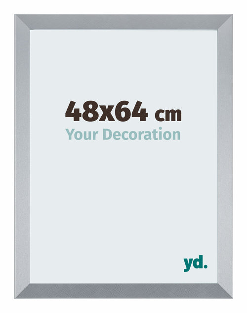 Catania MDF Cadre Photo 48x64cm Argent De Face Mesure | yourdeclineoration.com
