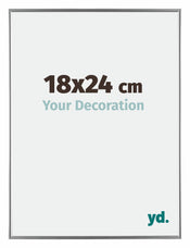 Evry Plastique Cadre Photo 18x24cm Argent De Face Mesure | yourdeclineoration.com