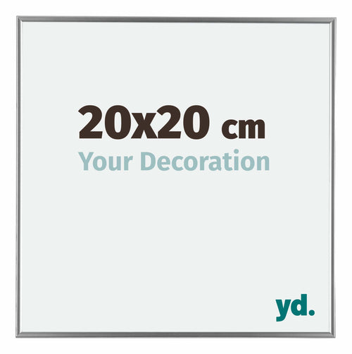 Evry Plastique Cadre Photo 20x20cm Argent De Face Mesure | yourdeclineoration.com
