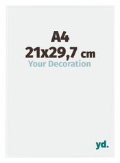 Evry Plastique Cadre Photo 21x29 7cm A4 Blanc Brillant De Face Mesure | yourdeclineoration.com