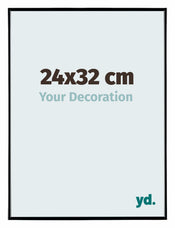 Evry Plastique Cadre Photo 24x32cm Noir Brillant De Face Mesure | yourdeclineoration.com