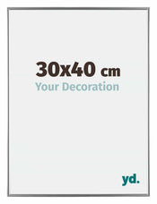 Evry Plastique Cadre Photo 30x40cm Argent De Face Mesure | yourdeclineoration.com