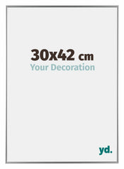 Evry Plastique Cadre Photo 30x42cm Argent De Face Mesure | yourdeclineoration.com