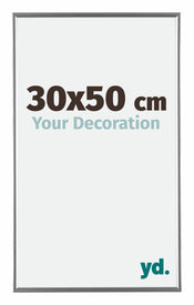 Evry Plastique Cadre Photo 30x50cm Argent De Face Mesure | yourdeclineoration.com