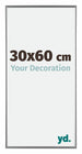 Evry Plastique Cadre Photo 30x60cm Argent De Face Mesure | yourdeclineoration.com