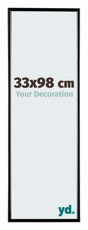 Evry Plastique Cadre Photo 33x98cm Noir Brillant De Face Mesure | yourdeclineoration.com