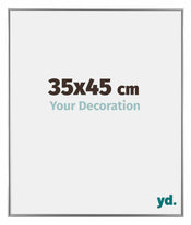 Evry Plastique Cadre Photo 35x45cm Argent De Face Mesure | yourdeclineoration.com