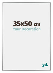 Evry Plastique Cadre Photo 35x50cm Argent De Face Mesure | yourdeclineoration.com