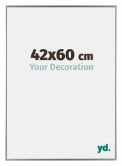 Evry Plastique Cadre Photo 42x60cm Argent De Face Mesure | yourdeclineoration.com