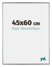 Evry Plastique Cadre Photo 45x60cm Argent De Face Mesure | yourdeclineoration.com