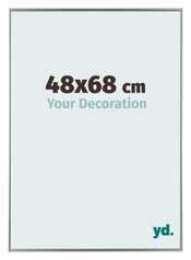 Evry Plastique Cadre Photo 48x68cm Argent De Face Mesure | yourdeclineoration.com