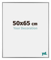 Evry Plastique Cadre Photo 50x65cm Argent De Face Mesure | yourdeclineoration.com