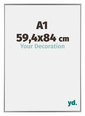 Evry Plastique Cadre Photo 59 4x84cm A1 Argent De Face Mesure | yourdeclineoration.com