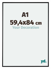 Evry Plastique Cadre Photo 59 4x84cm A1 Noir Mat De Face Mesure | yourdeclineoration.com