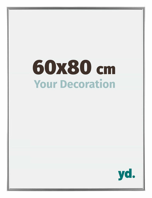Evry Plastique Cadre Photo 60x80cm Argent De Face Mesure | yourdeclineoration.com
