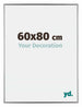 Evry Plastique Cadre Photo 60x80cm Argent De Face Mesure | yourdeclineoration.com