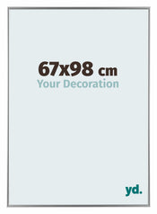 Evry Plastique Cadre Photo 67x98cm Argent De Face Mesure | yourdeclineoration.com