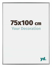 Evry Plastique Cadre Photo 75x100cm Argent De Face Mesure | yourdeclineoration.com