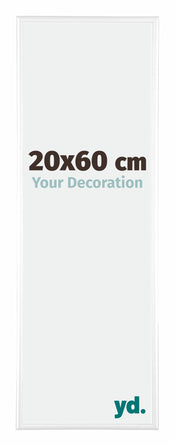 Kent Aluminium Cadre Photo 20x60cm Blanc Brillant De Face Mesure | yourdeclineoration.com
