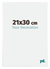 Kent Aluminium Cadre Photo 21x30cm Blanc Brillant De Face Mesure | yourdeclineoration.com