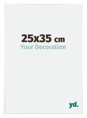 Kent Aluminium Cadre Photo 25x35cm Blanc Brillant De Face Mesure | yourdeclineoration.com