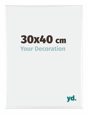 Kent Aluminium Cadre Photo 30x40cm Blanc Brillant De Face Mesure | yourdeclineoration.com