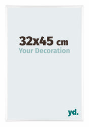 Kent Aluminium Cadre Photo 32x45cm Blanc Brillant De Face Mesure | yourdeclineoration.com