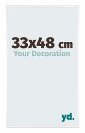 Kent Aluminium Cadre Photo 33x48cm Blanc Brillant De Face Mesure | yourdeclineoration.com