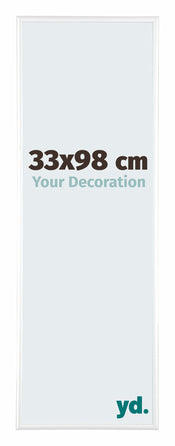 Kent Aluminium Cadre Photo 33x98cm Blanc Brillant De Face Mesure | yourdeclineoration.com