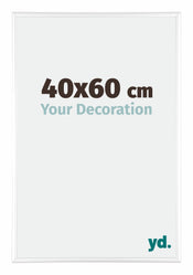Kent Aluminium Cadre Photo 40x60cm Blanc Brillant De Face Mesure | yourdeclineoration.com