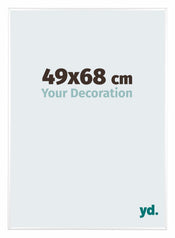 Kent Aluminium Cadre Photo 49x68cm Blanc Brillant De Face Mesure | yourdeclineoration.com