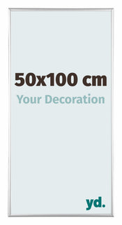 Kent Aluminium Cadre Photo 50x100cm Argent Brillant De Face Mesure | yourdeclineoration.com