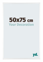 Kent Aluminium Cadre Photo 50x75cm Blanc Brillant De Face Mesure | yourdeclineoration.com