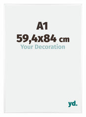 Kent Aluminium Cadre Photo 59 4x84cm A1 Blanc Brillant De Face Mesure | yourdeclineoration.com