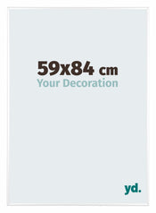 Kent Aluminium Cadre Photo 59x84cm Blanc Brillant De Face Mesure | yourdeclineoration.com