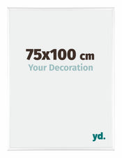 Kent Aluminium Cadre Photo 75x100cm Blanc Brillant De Face Mesure | yourdeclineoration.com