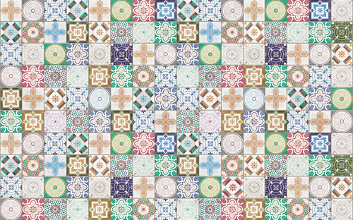 Komar Marrakech Mosaik Intisse Papier Peint 400x250cm 4 bandes | yourdeclineoration.com