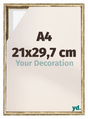 Lyon MDF Baklijst 21x29 7cm A4 Or Antique De Face Mesure | yourdeclineoration.com