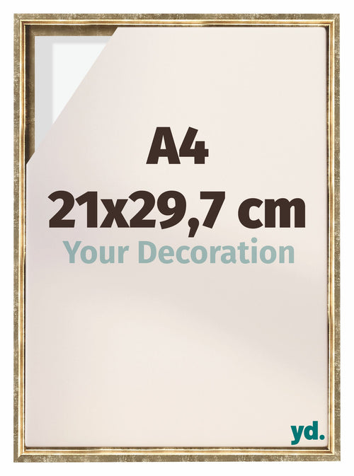 Lyon MDF Baklijst 21x29 7cm A4 Or Antique De Face Mesure | yourdeclineoration.com