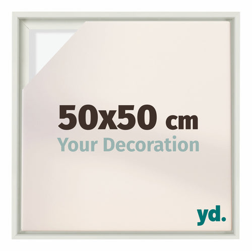 Lyon MDF Baklijst 50x50cm Blanc Mat De Face Mesure | yourdeclineoration.com