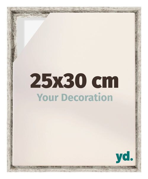 Lyon MDF Cadre Flottant 25x30cm Blanc Vintage De Face Mesure | yourdeclineoration.com