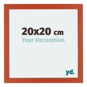 Mura MDF Cadre Photo 20x20cm Orange De Face Mesure | yourdeclineoration.com